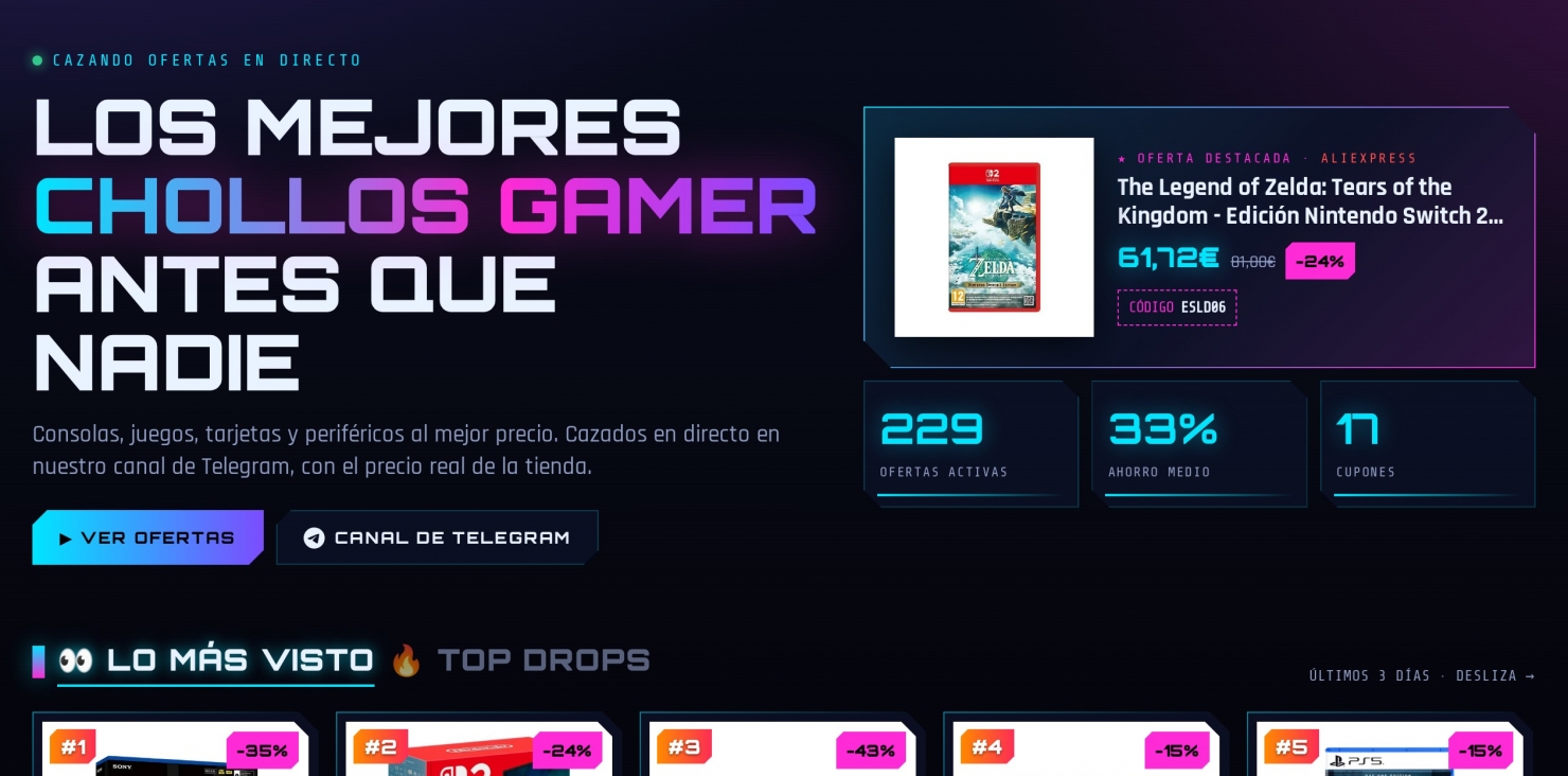 Chollos de videojuegos y consolas: os recomendamos Chollo Consolas