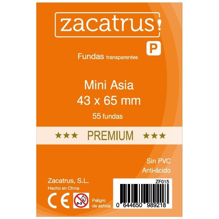 Fundas Zacatrus Mini Asia Premium (43 mm X 65 mm) (55 uds)