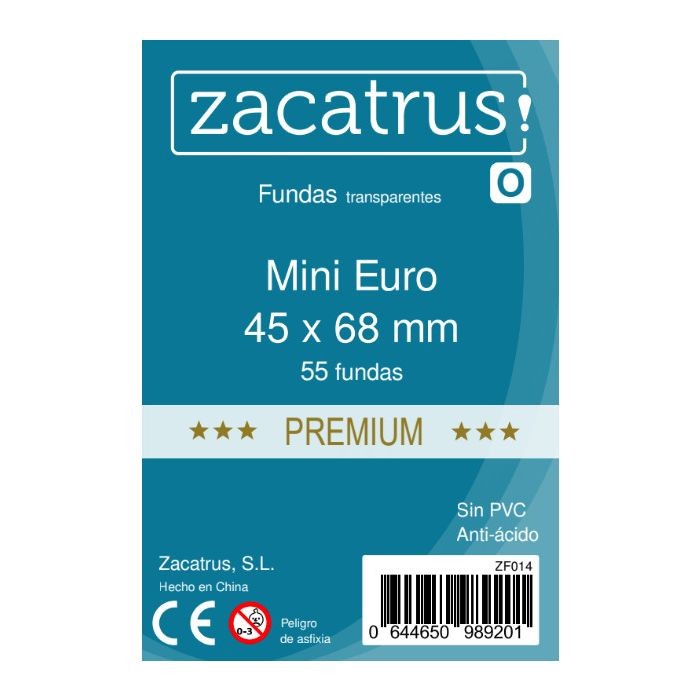 Fundas Zacatrus Mini Euro Premium (45mm x 68mm) (55 uds)
