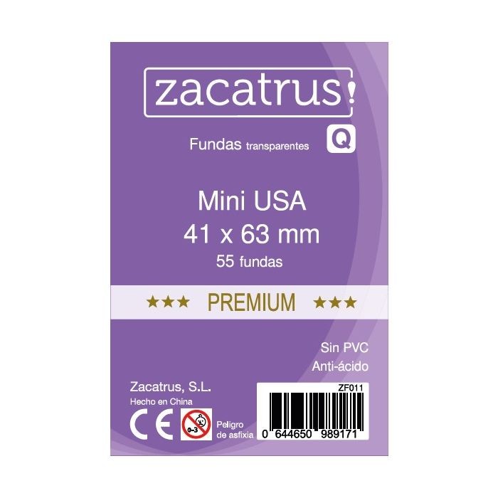 Fundas Zacatrus Mini USA Premium (41 mm X 63 mm) (55 uds)