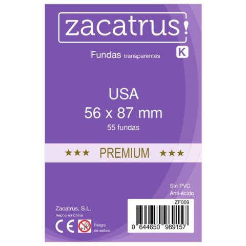Fundas Zacatrus USA Premium (56 mm X 87 mm) (55 uds)