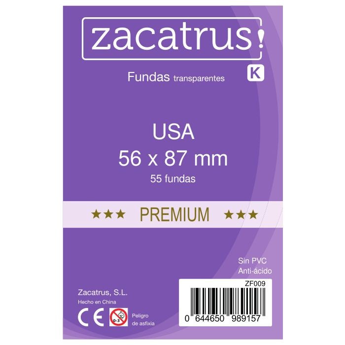Fundas Zacatrus USA Premium (56 mm X 87 mm) (55 uds)