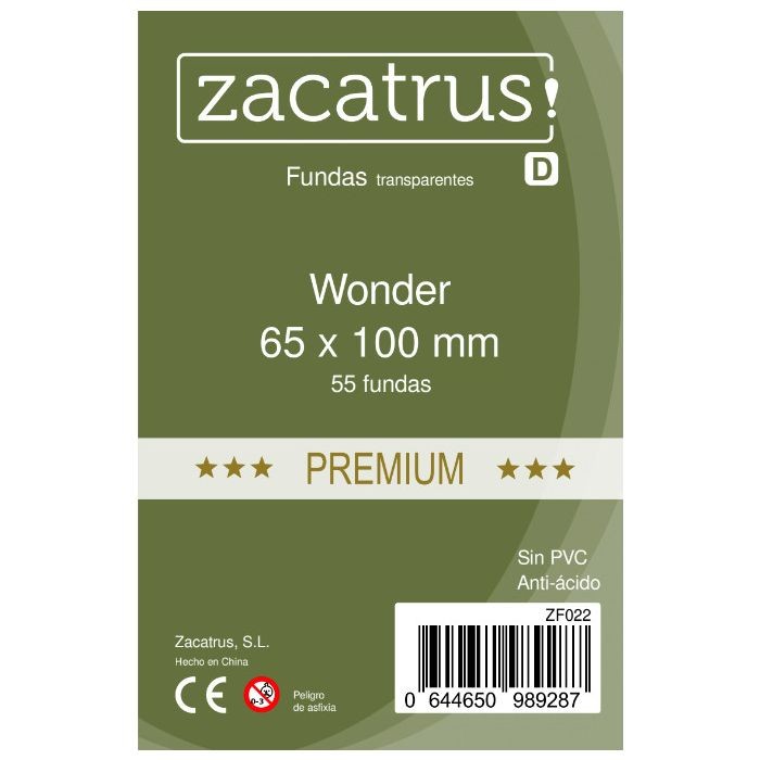 Fundas Zacatrus Wonder premium (65 mm X 100 mm) (55 uds)