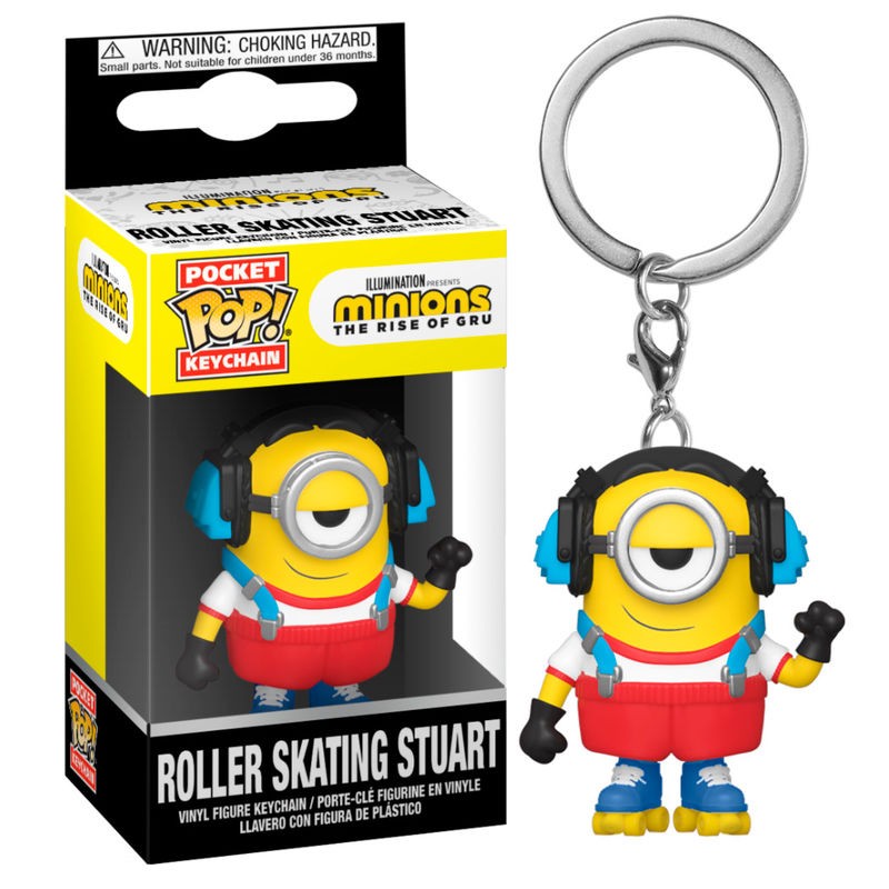 LLAVERO POP MINIONS ROLLER SKATING STUART