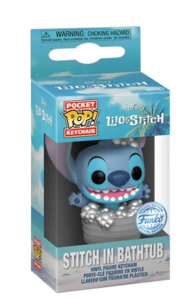 Llavero Stitch In Bathtub Disney.